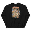 Back view of Western Wildflower Cowgirl Crewneck Sweatshirt showing the full-size western graphic