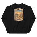 Back view of Dust on My Boots Western Crewneck Sweatshirt showing the full-size western graphic