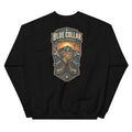 Back view of Blue Collar, Gold Standard Western Crewneck Sweatshirt showing the full-size western graphic