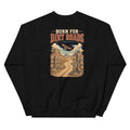 Back view of Born for Dirt Roads Western Crewneck Sweatshirt showing the full-size western graphic