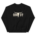 Back view of Howdy Longhorn Western Crewneck Sweatshirt showing the full-size western graphic