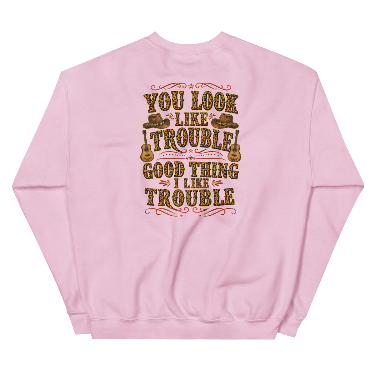 You Look Like Trouble Western Crewneck Sweatshirt product view 5