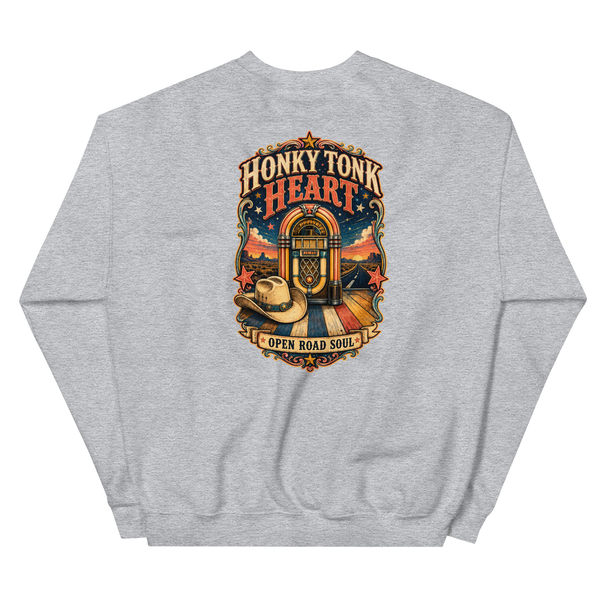 Honky Tonk Heart Western Crewneck Sweatshirt product view 3