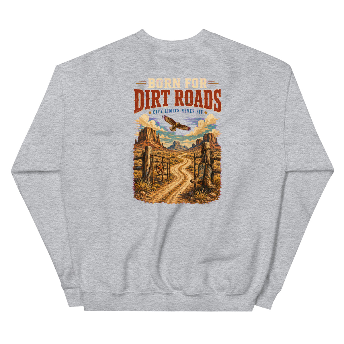 Born for Dirt Roads Western Crewneck Sweatshirt product view 3