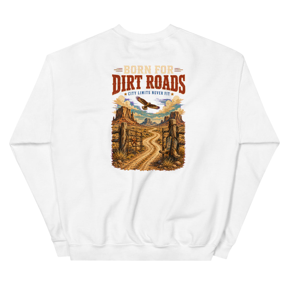 Born for Dirt Roads Western Crewneck Sweatshirt product view 7