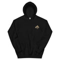 Dust & Leather Western Hoodie in Black — front chest print mockup