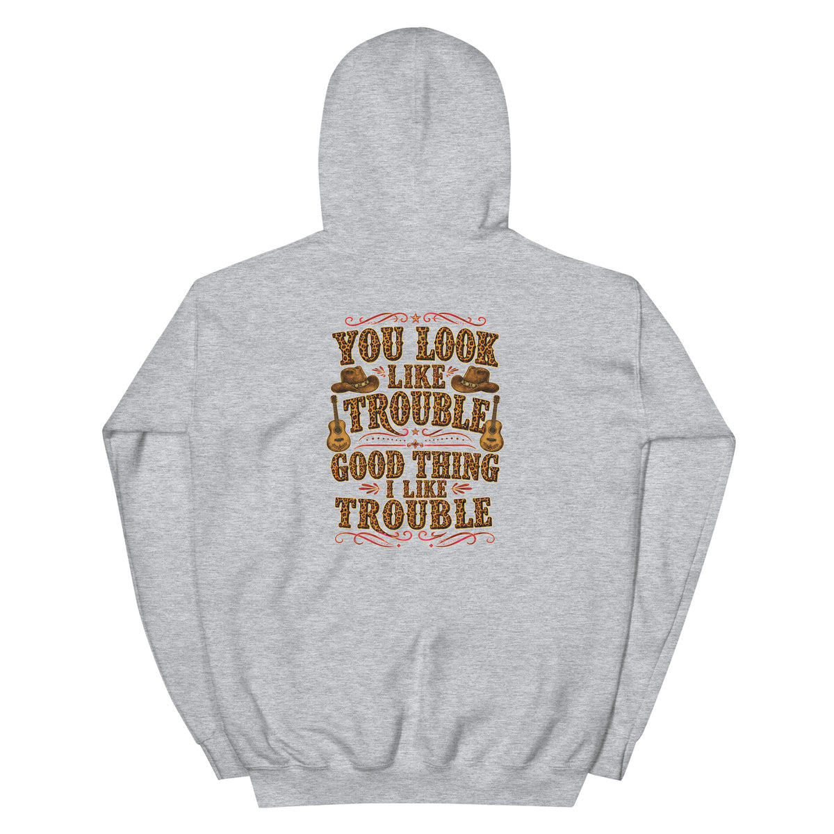 You Look Like Trouble Western Hoodie product view 3