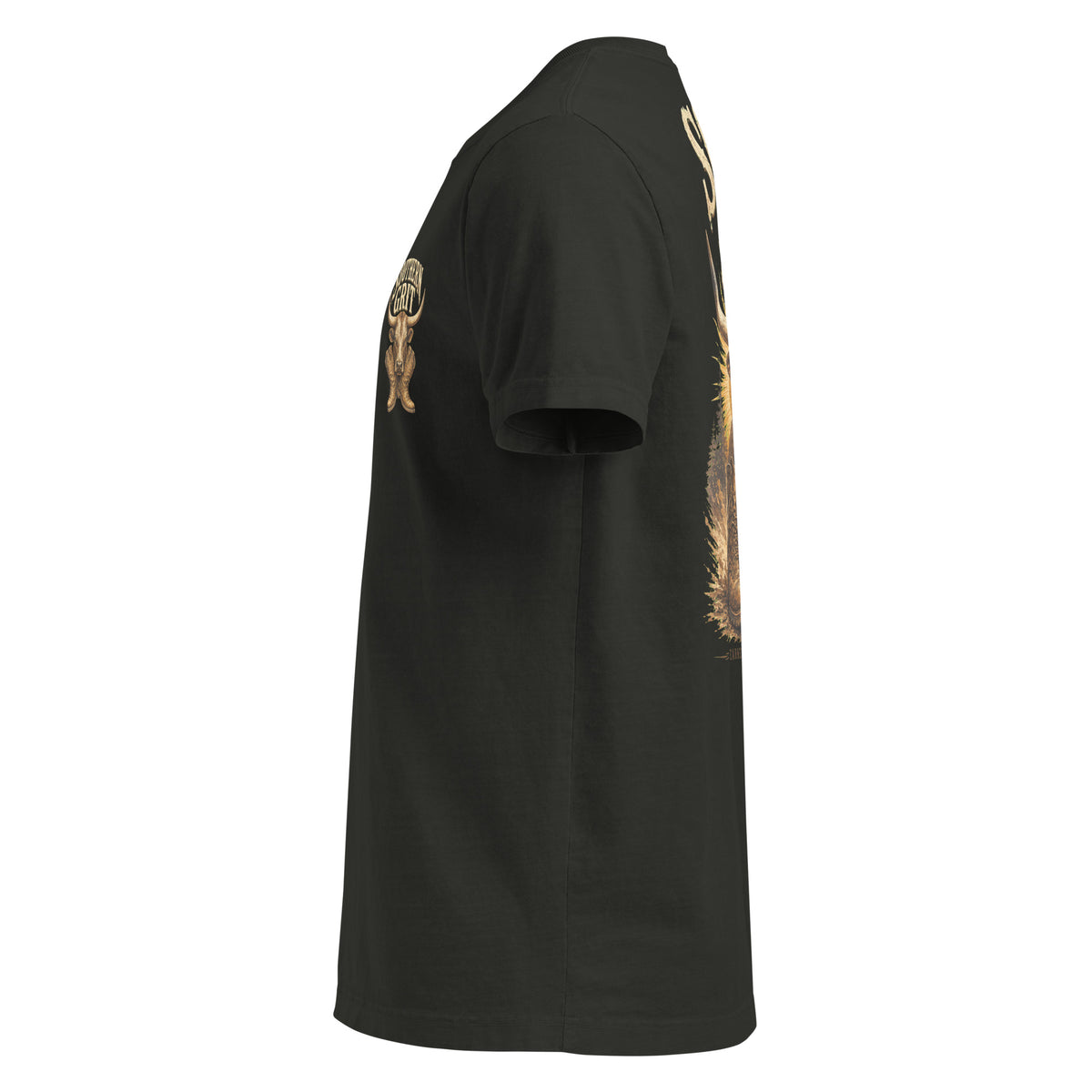 Southern Grit Oversized Western T-Shirt in Washed Black — left-side garment mockup
