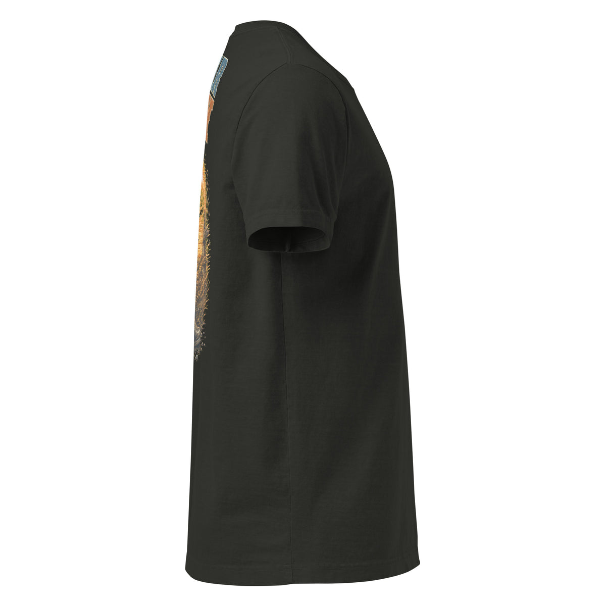Blue Collar Cowboy Oversized Western T-Shirt in Washed Black — right-side garment mockup