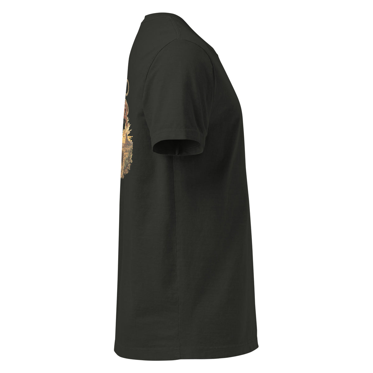 Range Wrangler Oversized Western T-Shirt in Washed Black — right-side garment mockup