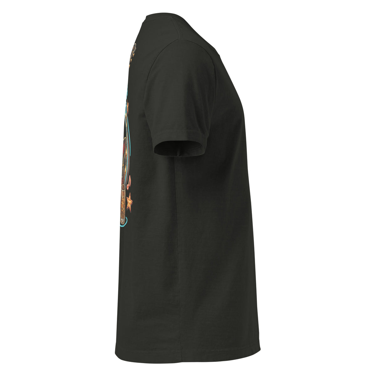 Honky Tonk After Dark Oversized Western T-Shirt in Washed Black — right-side garment mockup