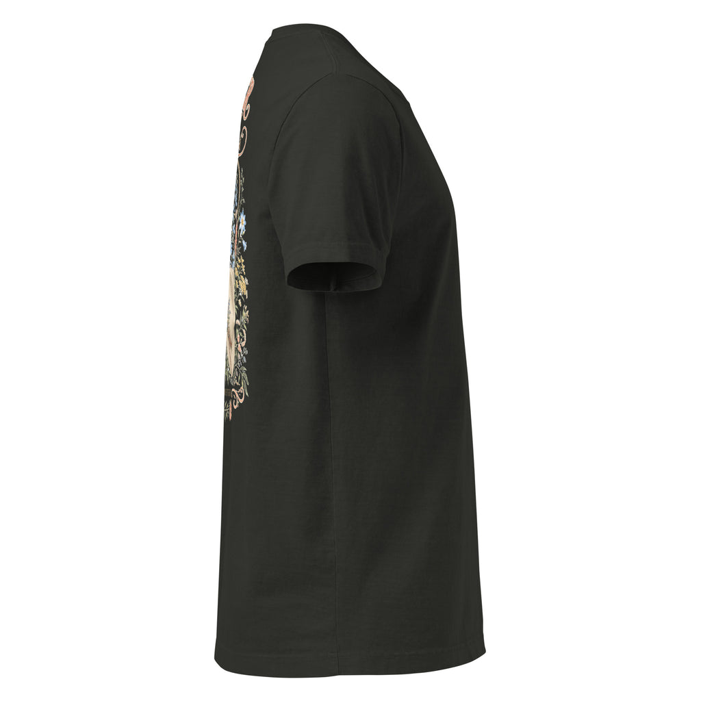 Wildflower Cowgirl Oversized Western T-Shirt in Washed Black — right-side garment mockup