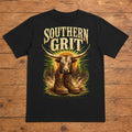 Southern Grit Premium DTF T-Shirt flat lay showing large back print