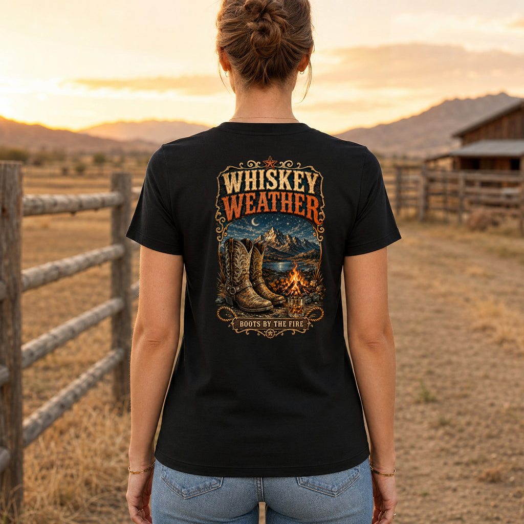 Whiskey Weather country T-shirt women's back fit