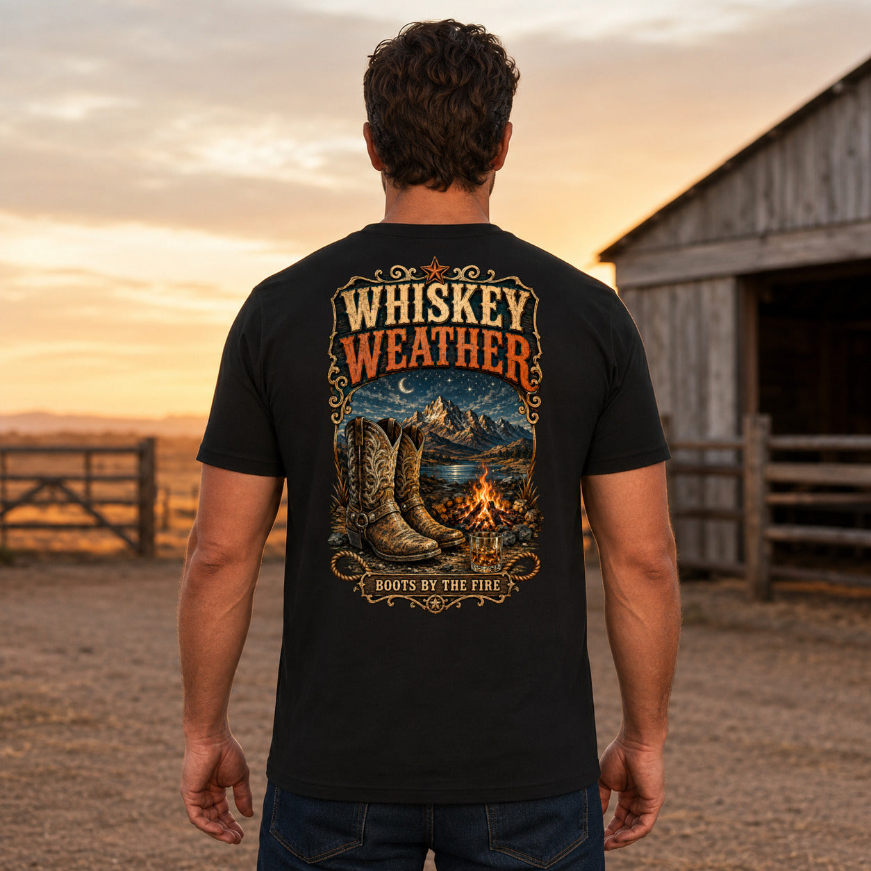 Whiskey Weather country T-shirt men's back fit
