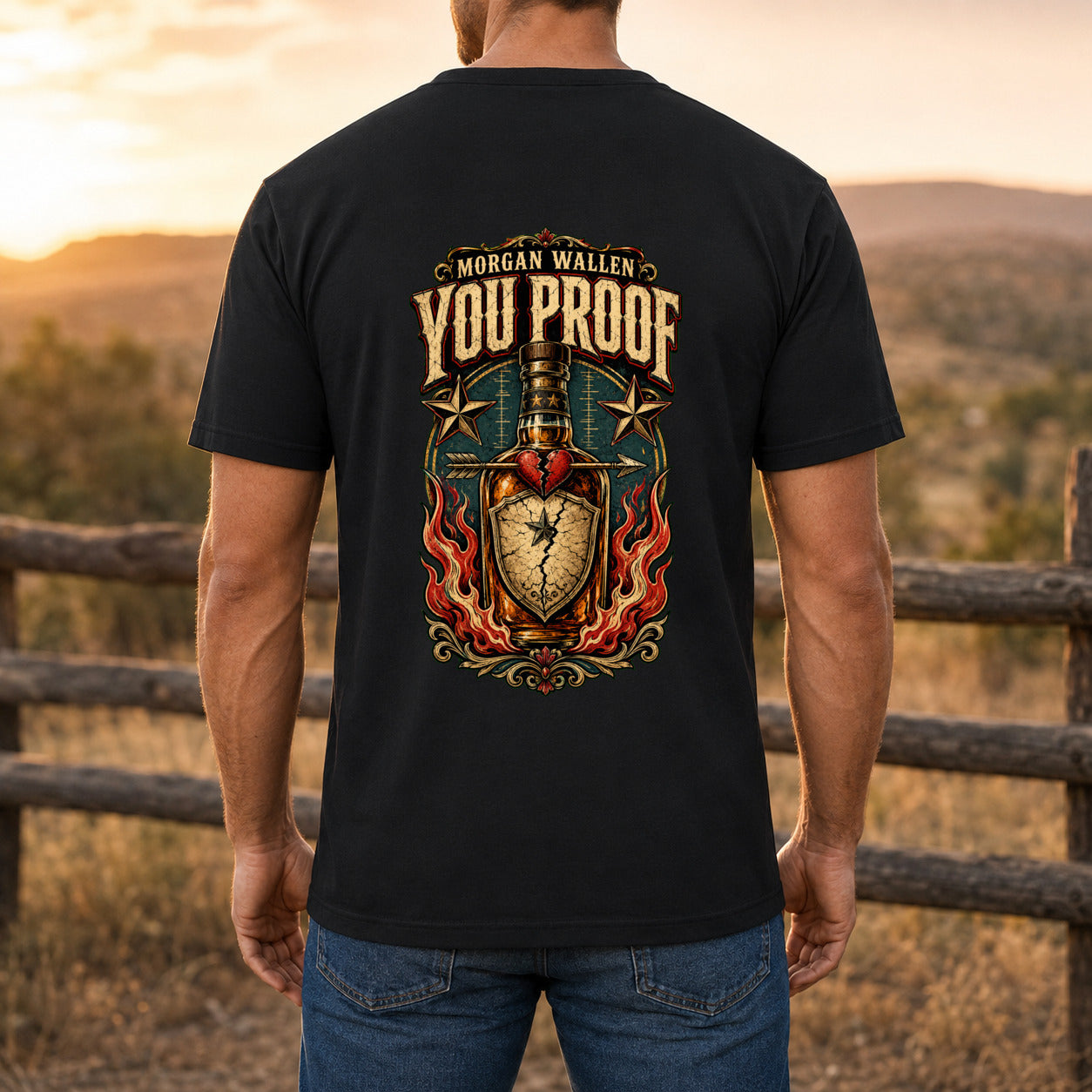 Morgan Wallen You Proof Premium DTF T-Shirt men’s back fit showing DTF print