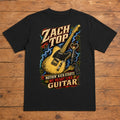 Zach Top Kick-Start Country Guitar Premium DTF T-Shirt flat lay showing large back print