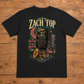Zach Top Neon Motel Heartbreak Premium DTF T-Shirt flat lay showing large back print