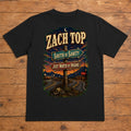 Zach Top South of Sanity Premium DTF T-Shirt flat lay showing large back print