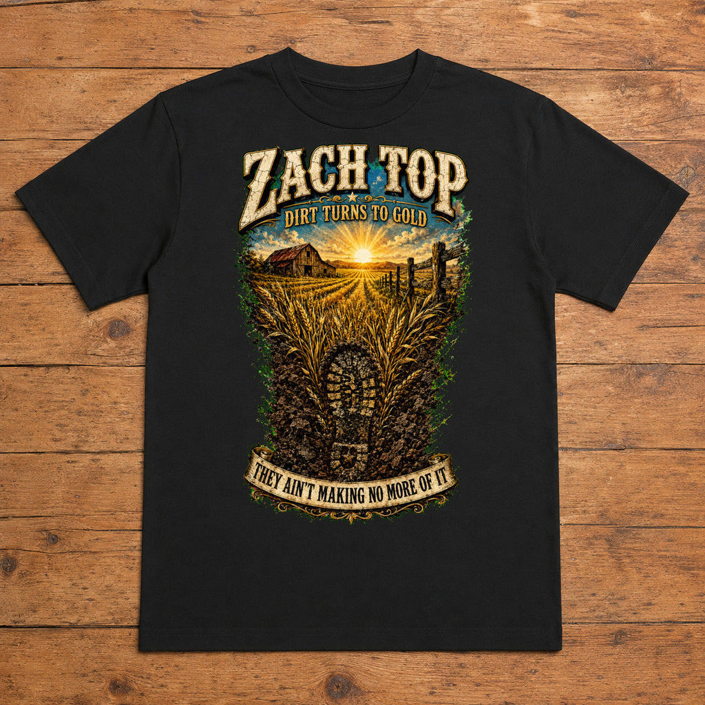 Zach Top The Kinda Woman I Like Premium DTF T-Shirt flat lay showing large back print