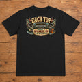 Zach Top Vintage Country Radio Premium DTF T-Shirt flat lay showing large back print